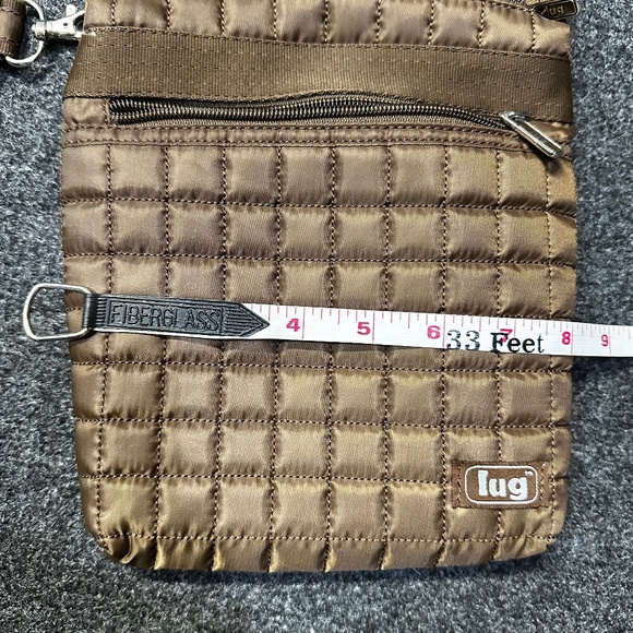 Lug Skipper Brown Square Quilted Crossbody Purse Shoulder Bag Adjustable Strap - Picture 5 of 5